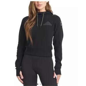 UNRL Elevation x Folds of Honor Women's Cropped Hoodie- Medium- Black/Green